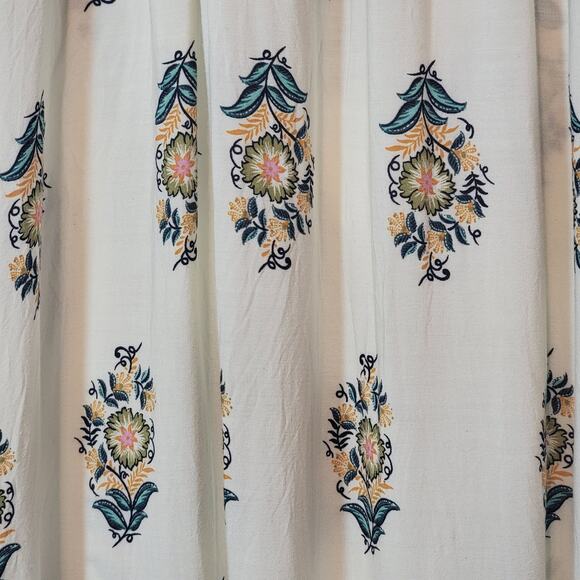 Floral Crochet Bohemian Maxi Dress Halter Top Open Back A Line White Blue Small - Picture 12 of 13